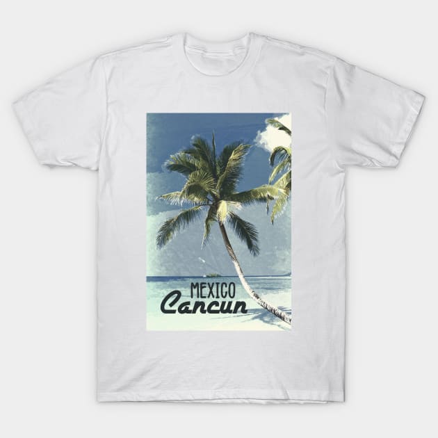 Cancun Mexico ✪ Vintage style poster T-Shirt by Naumovski